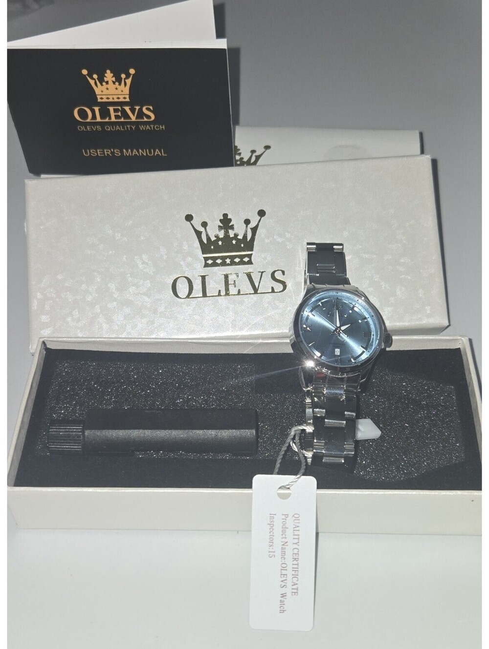 Olevs Womens Watch Blue Face Quartz Movement